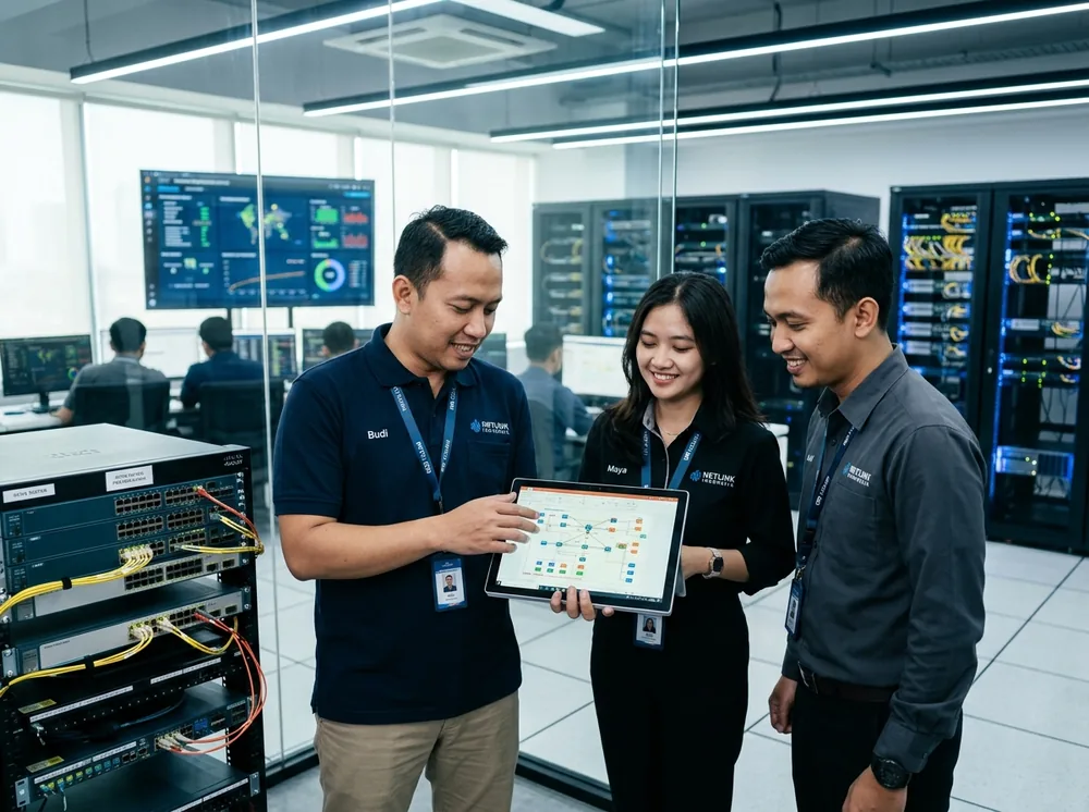 Tim Engineer Profesional PT Insting Tekno Sinergi merancang topologi sistem