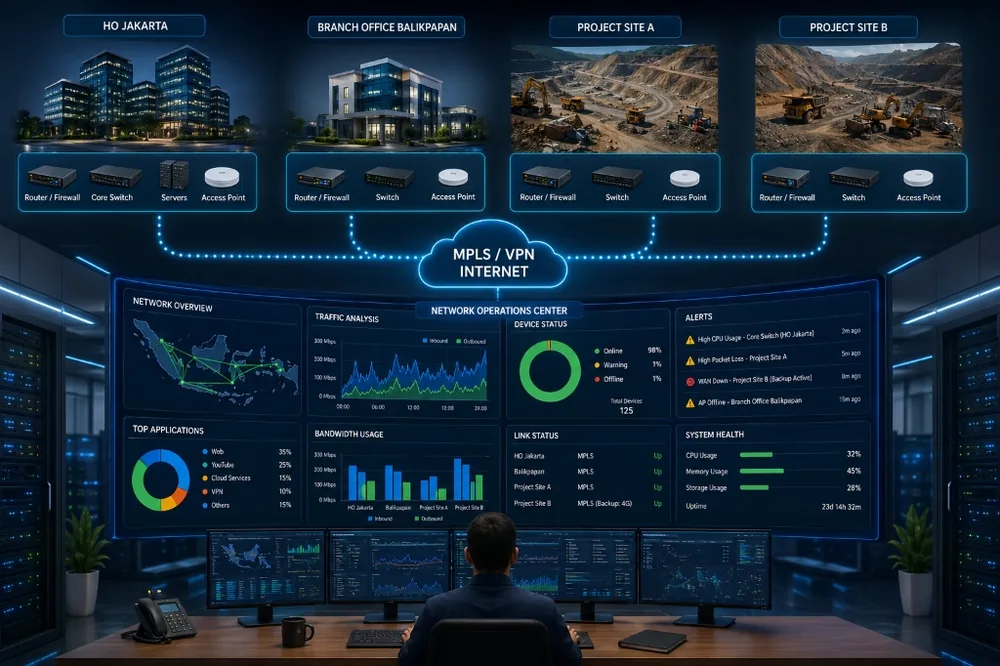 Multi-Site Network Infrastructure & Centralized NOC Monitoring Instechcom